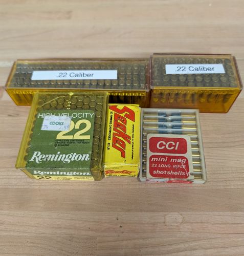 A Lot of 5 Containers of .22 Caliber Rimfire Ammunition