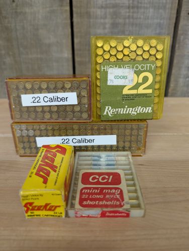 A Lot of 5 Containers of .22 Caliber Rimfire Ammunition