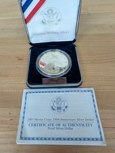 2005-P US Marine Corps 230th Anniversary Proof Silver Dollar