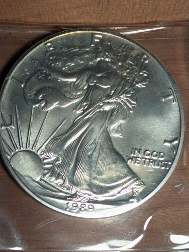 1989 United States Mint American Silver Eagle 1 Ounce Fine Silver Dollar