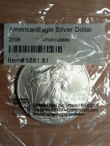 2008 American Eagle 1 oz .999 Fine Silver Dollar