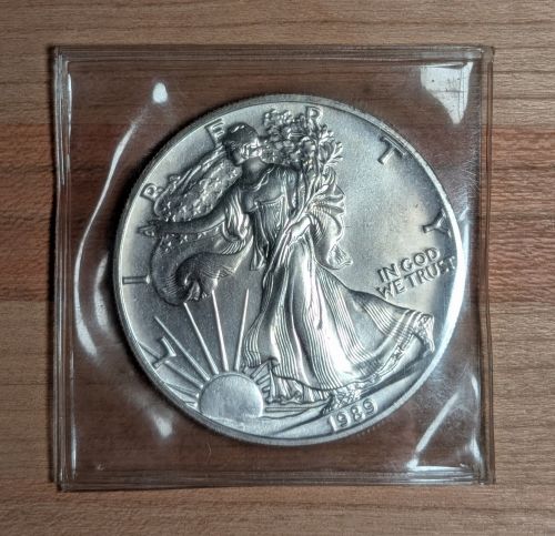 1989 American Silver Eagle 1 Ounce .999 Fine Silver Coin