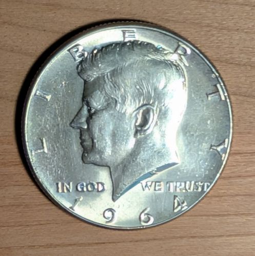 US 1964 Kennedy Half Dollar, 90% Silver, Philadelphia Mint