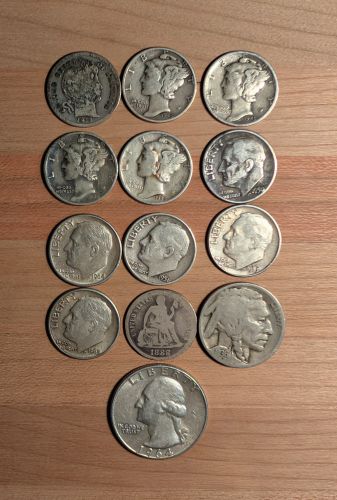 A Collection of US Coins including 90% Silver Issues and Seated Liberty Dime