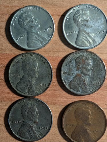 A Group of US One-Cent Coins Including Lincoln Steel and Indian Head Cents