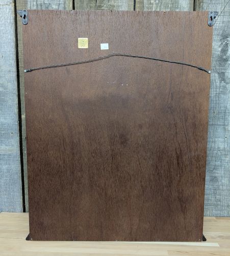 The Bombay Company Mahogany Tone Bow Front Wall Curio Cabinet with Decorative Brackets