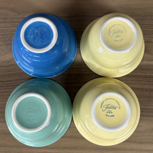 A Set of Four Homer Laughlin Fiesta Glazed Ceramic Bowls
