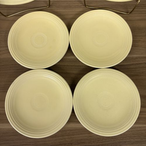 A Set of Six Homer Laughlin Fiesta Yellow Glazed Ceramic Plates