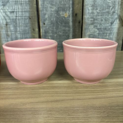 A Set of Four Homer Laughlin Fiesta Bouillon Bowls in Persimmon and Rose