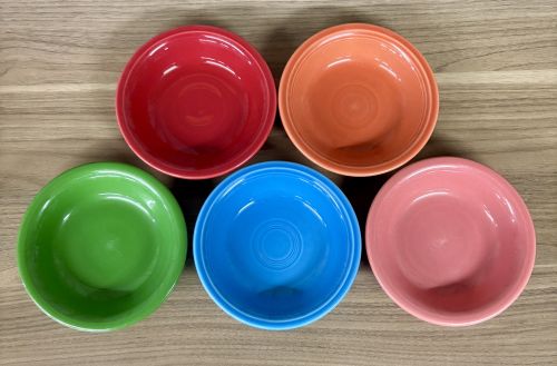 A Set of Five Homer Laughlin Fiesta Fruit Bowls