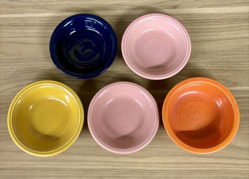 A Set of Five Homer Laughlin Fiesta Ceramic Bowls in Assorted Colors