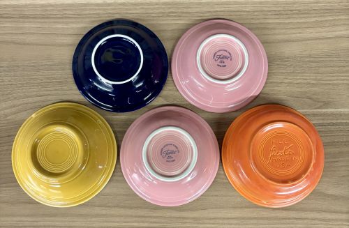 A Set of Five Homer Laughlin Fiesta Ceramic Bowls in Assorted Colors