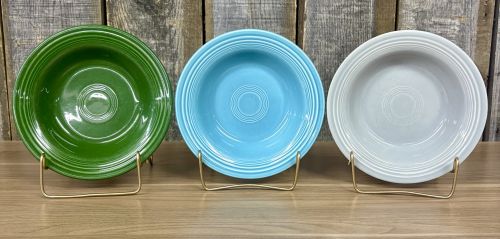 A Trio of Fiesta Ceramic Rim Soup Bowls by Homer Laughlin