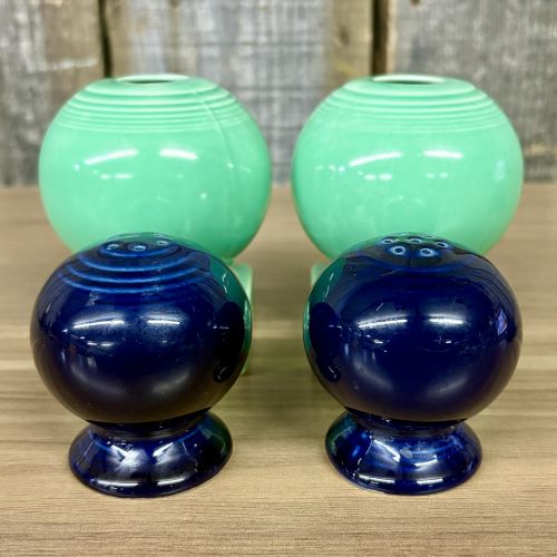A Collection of Homer Laughlin Fiesta Tableware in Sea Mist and Cobalt Blue