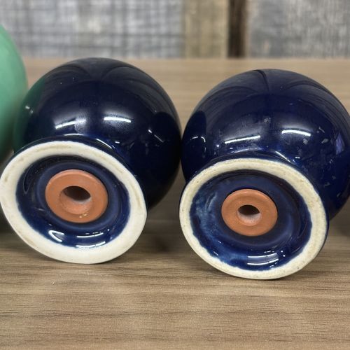 A Collection of Homer Laughlin Fiesta Tableware in Sea Mist and Cobalt Blue
