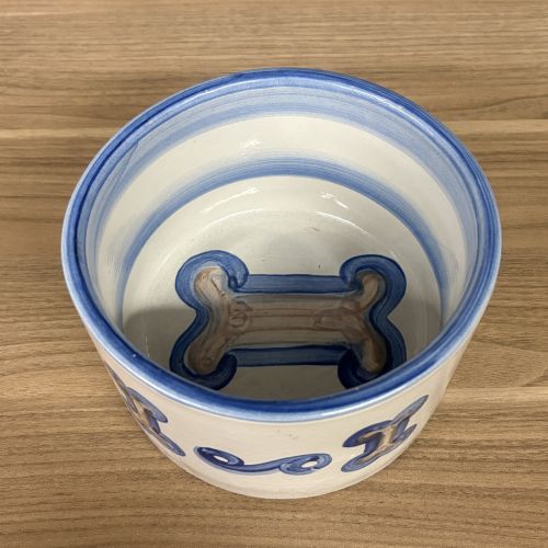 M.A. Hadley Pottery OUR DOG Pattern Large Ceramic Dog Bowl