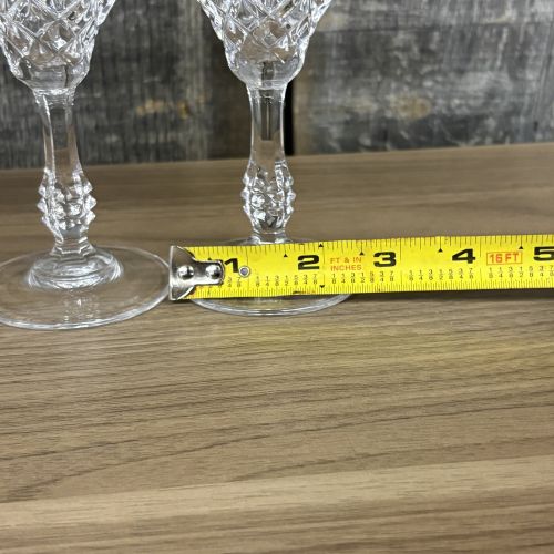Set of Six JMP Capri Pattern Crystal Champagne Flutes