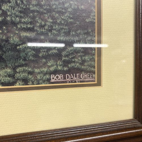 Bob Dale Green Rural Farming Scene Color Offset Lithograph