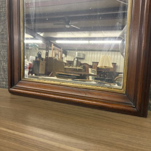 19th Century Arched Wood Wall Mirror with Gilt Liner