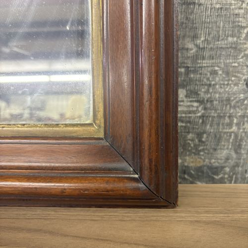 19th Century Arched Wood Wall Mirror with Gilt Liner