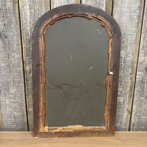 19th Century Arched Wood Wall Mirror with Gilt Liner