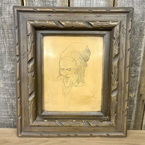 Albrecht Durer Head of an Apostle Print on Gold Toned Board