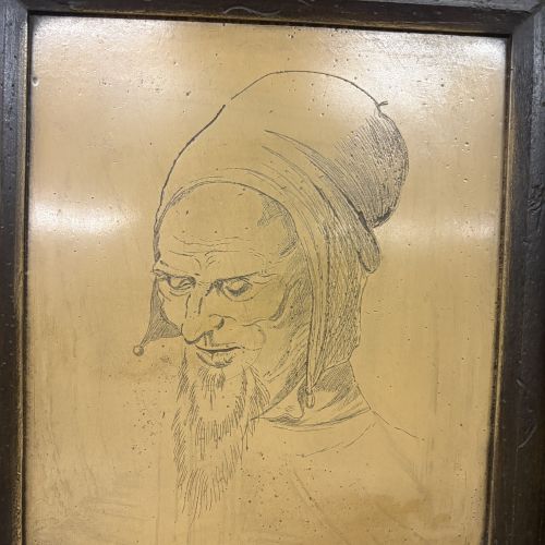 Albrecht Durer Head of an Apostle Print on Gold Toned Board