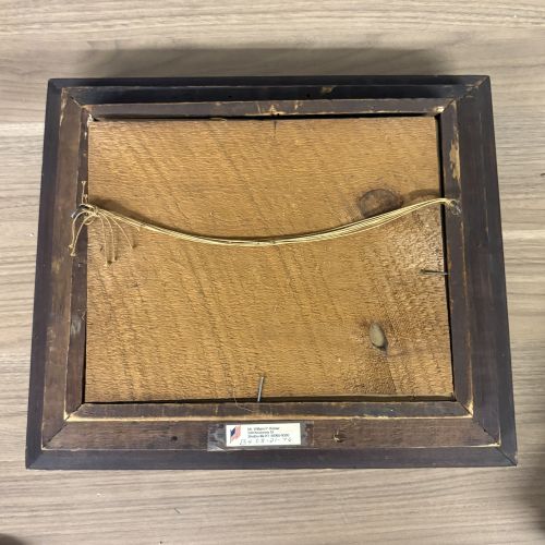 Victorian Hand-Colored Fashion Plate Engraving in Inlaid Wood Frame