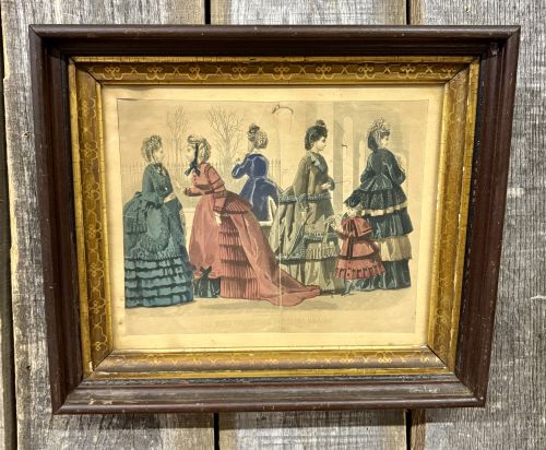 Peterson's Magazine Hand-Colored Steel Engraving Fashion Plate February 1871