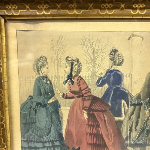 Peterson's Magazine Hand-Colored Steel Engraving Fashion Plate February 1871
