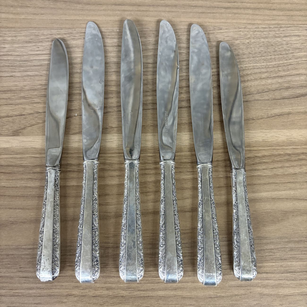 Set of Six Towle Old Master Sterling Silver Table Knives