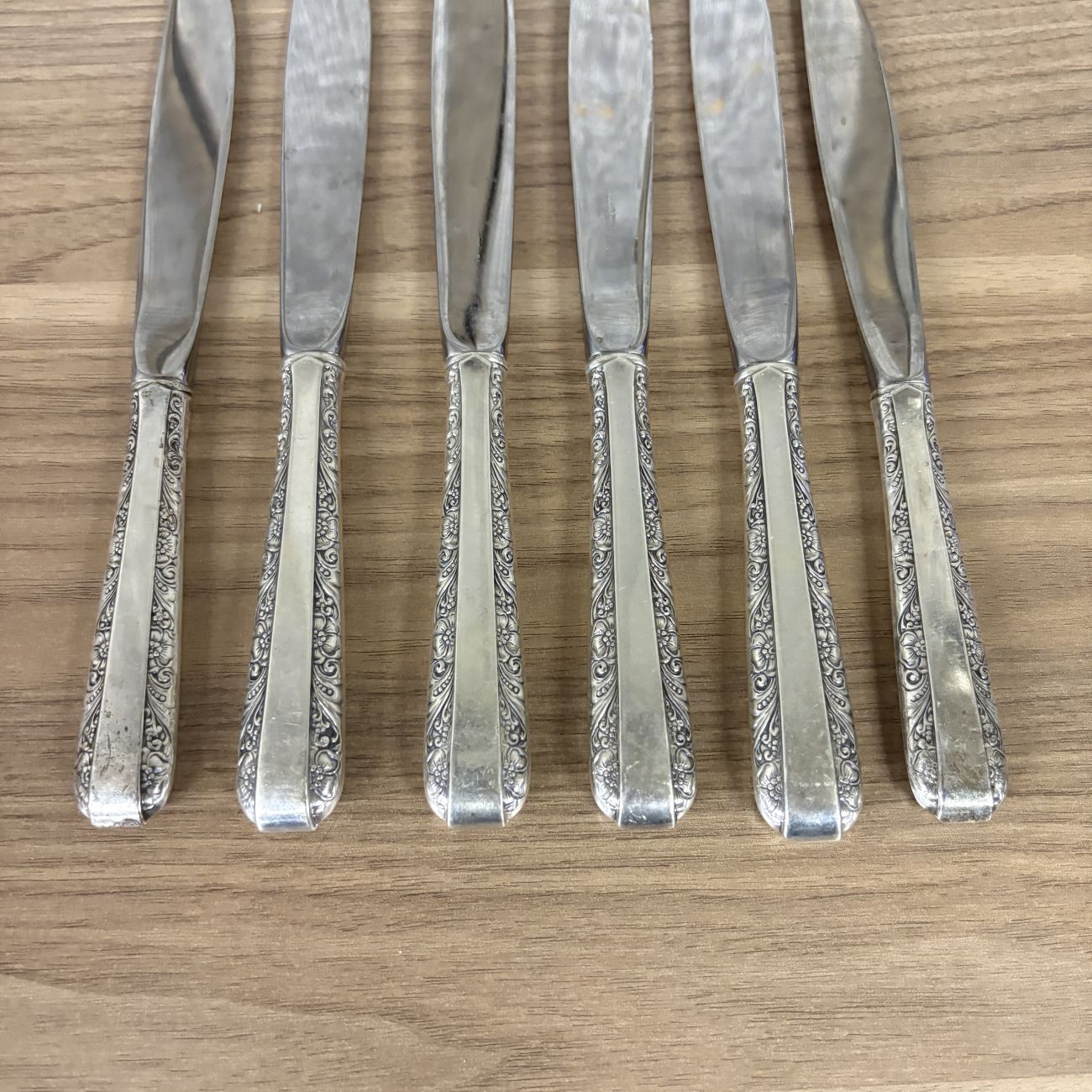 Set of Six Towle Old Master Sterling Silver Table Knives