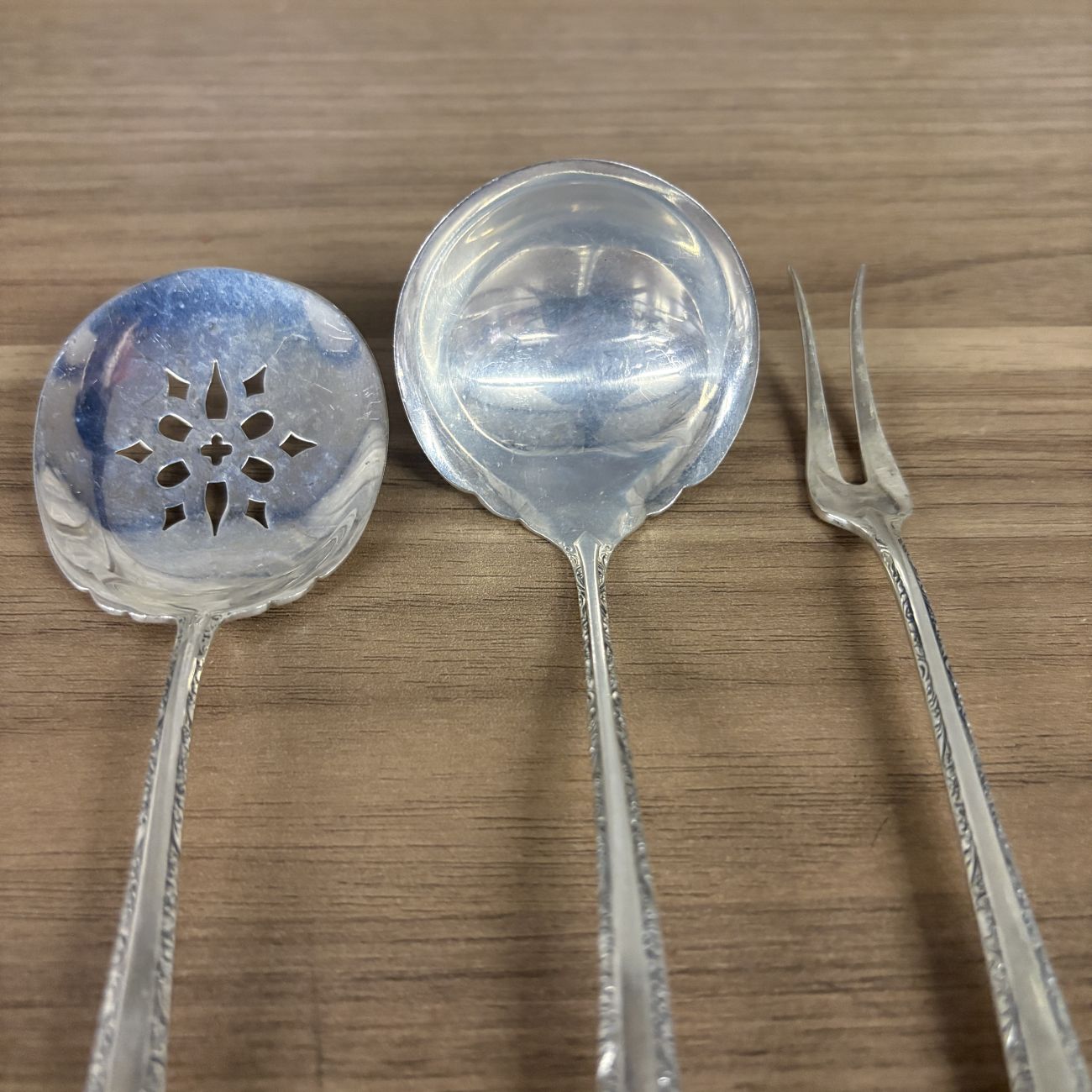 Three Towle Sterling Silver Serving Pieces in the Candlelight Pattern
