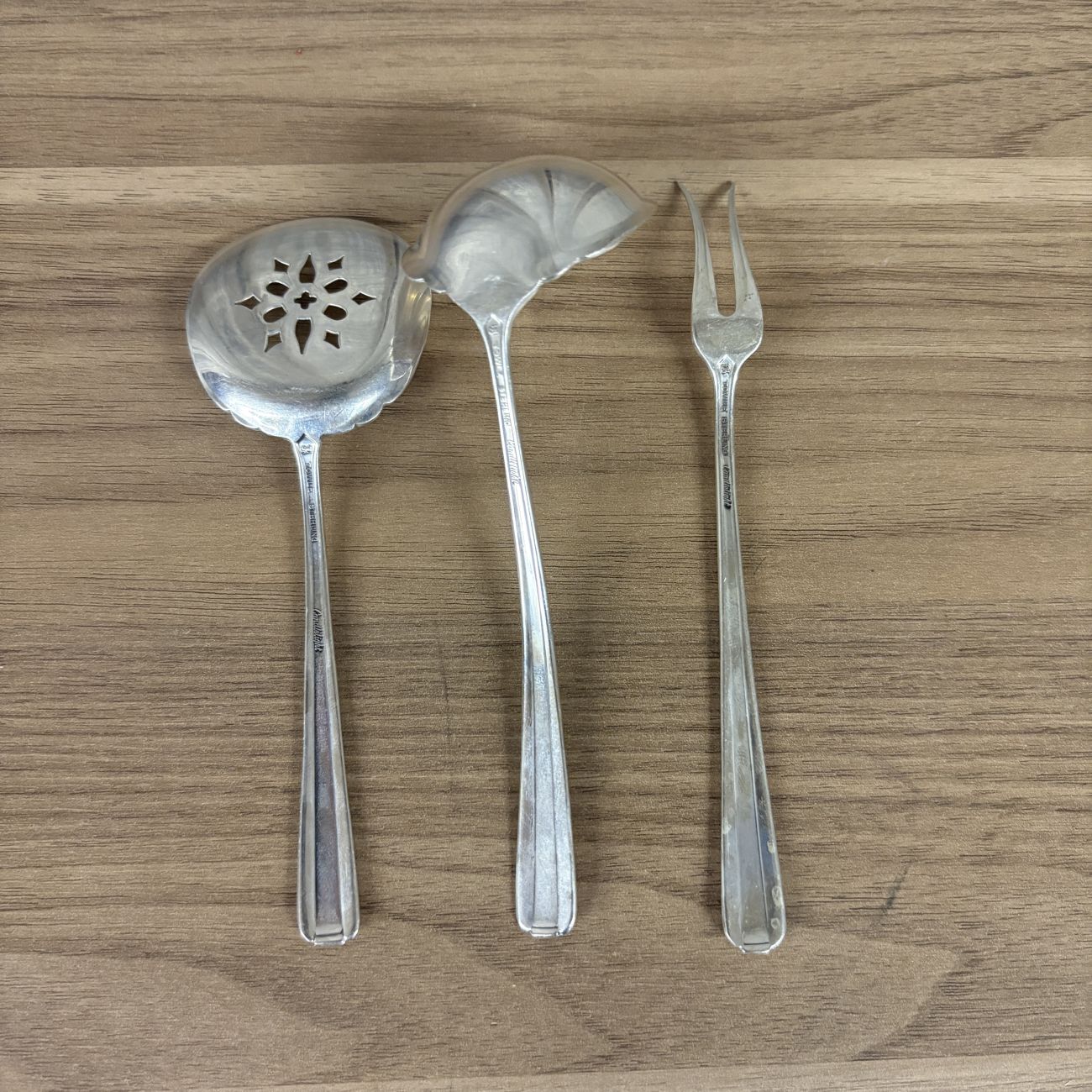 Three Towle Sterling Silver Serving Pieces in the Candlelight Pattern