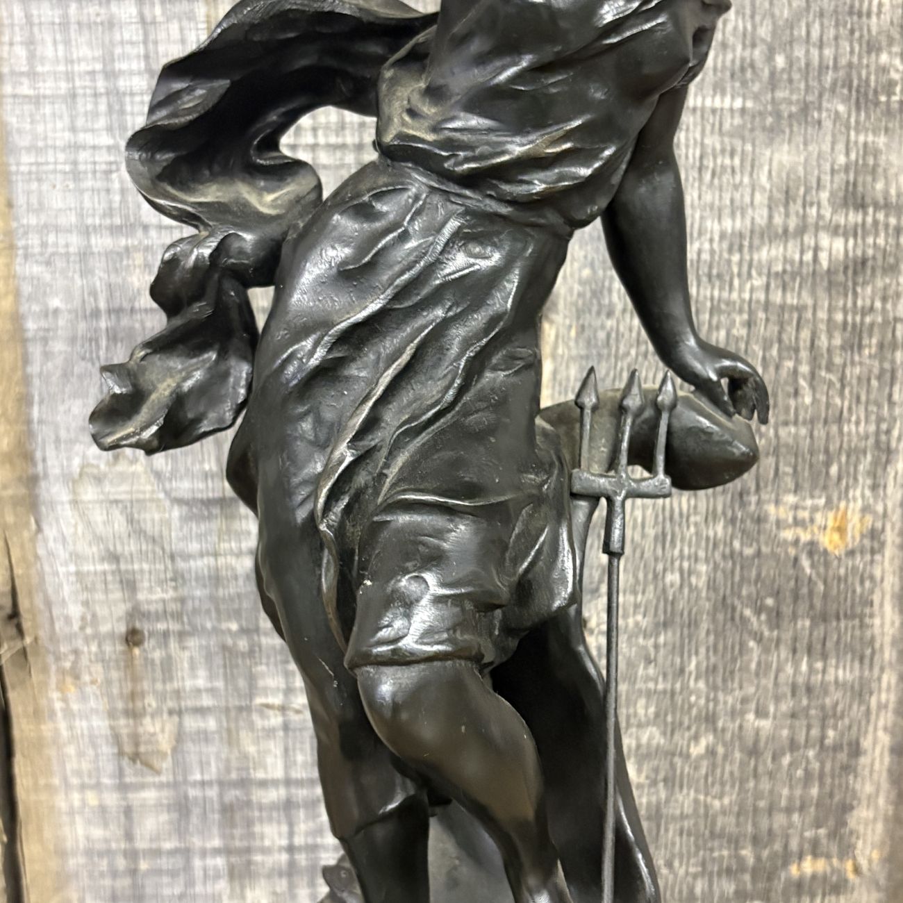 French Belle Epoque Spelter Allegorical Sculpture of a Sea Deity