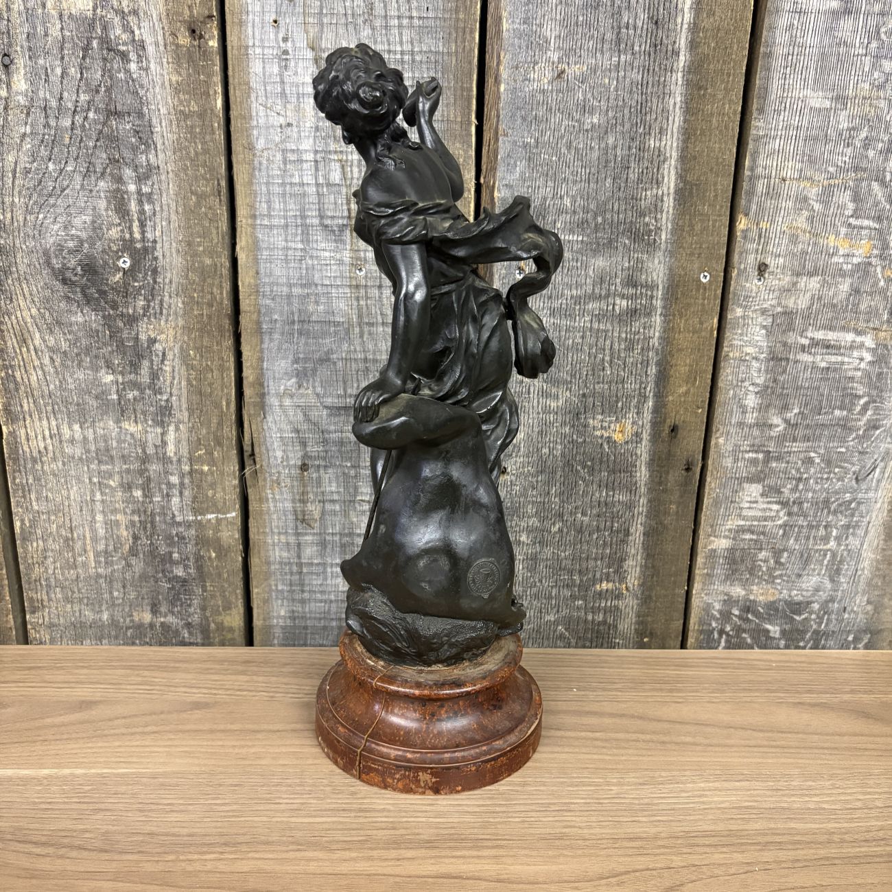 French Belle Epoque Spelter Allegorical Sculpture of a Sea Deity