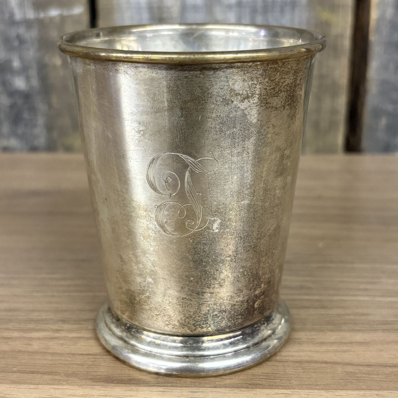 Silver-Plated Monogrammed Mint Julep Cup