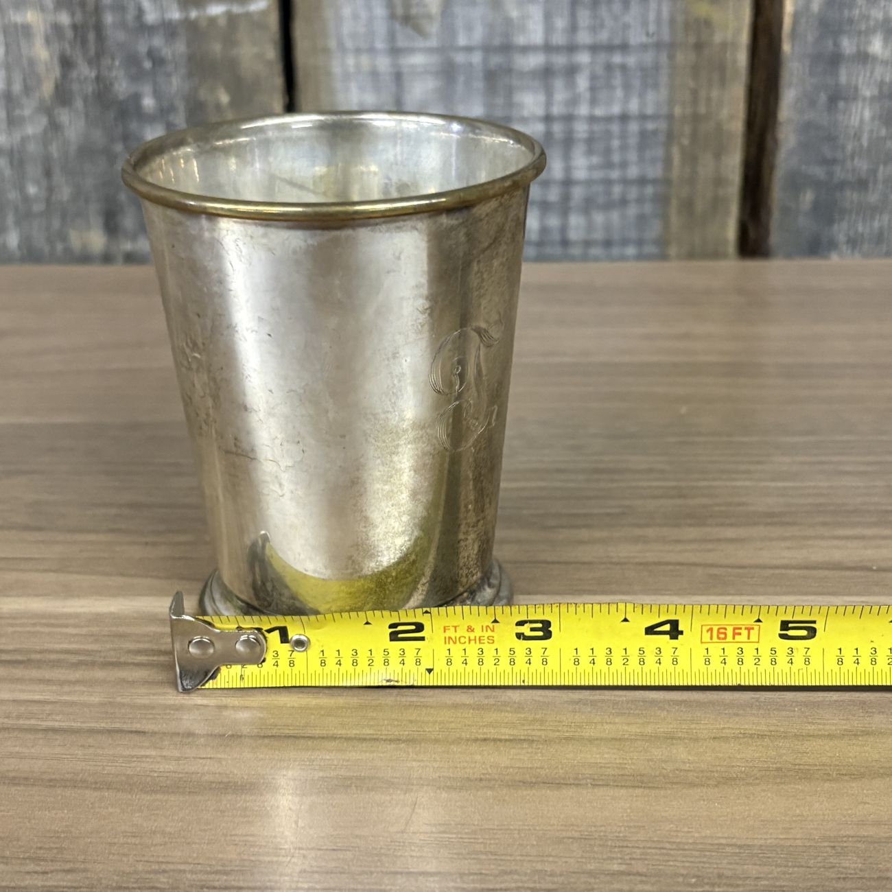 Silver-Plated Monogrammed Mint Julep Cup