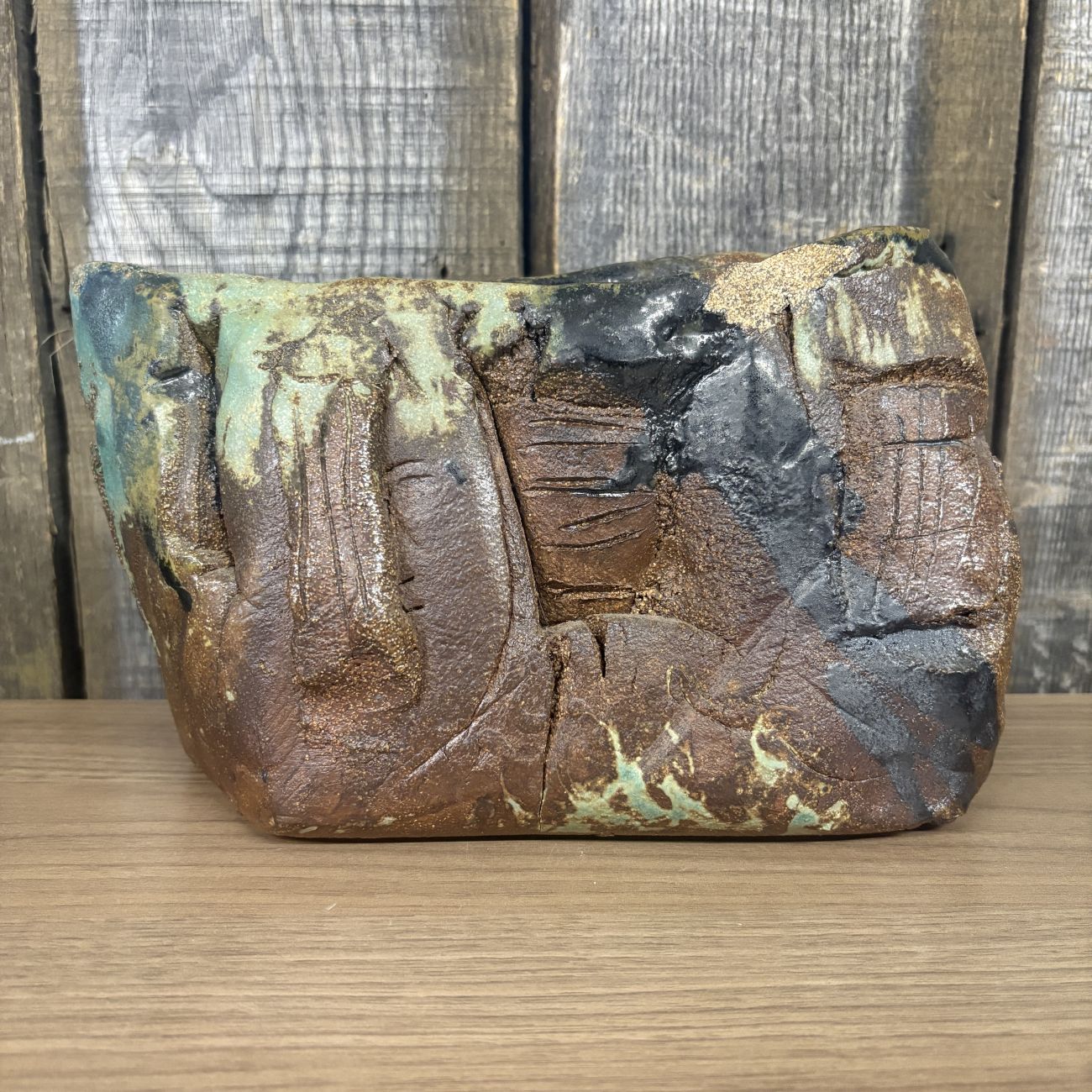 Chilli Abstract Slab Built Studio Pottery Face Vessel