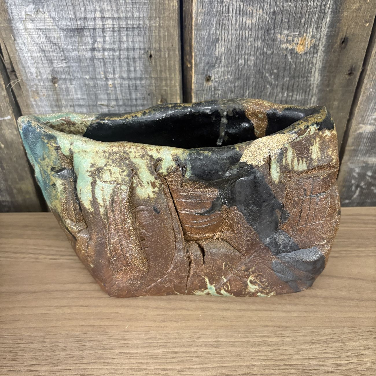 Chilli Abstract Slab Built Studio Pottery Face Vessel