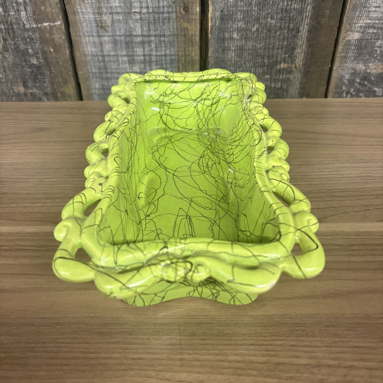 Hollywood Ceramic Mid-Century Modern Spaghetti Glaze Planter