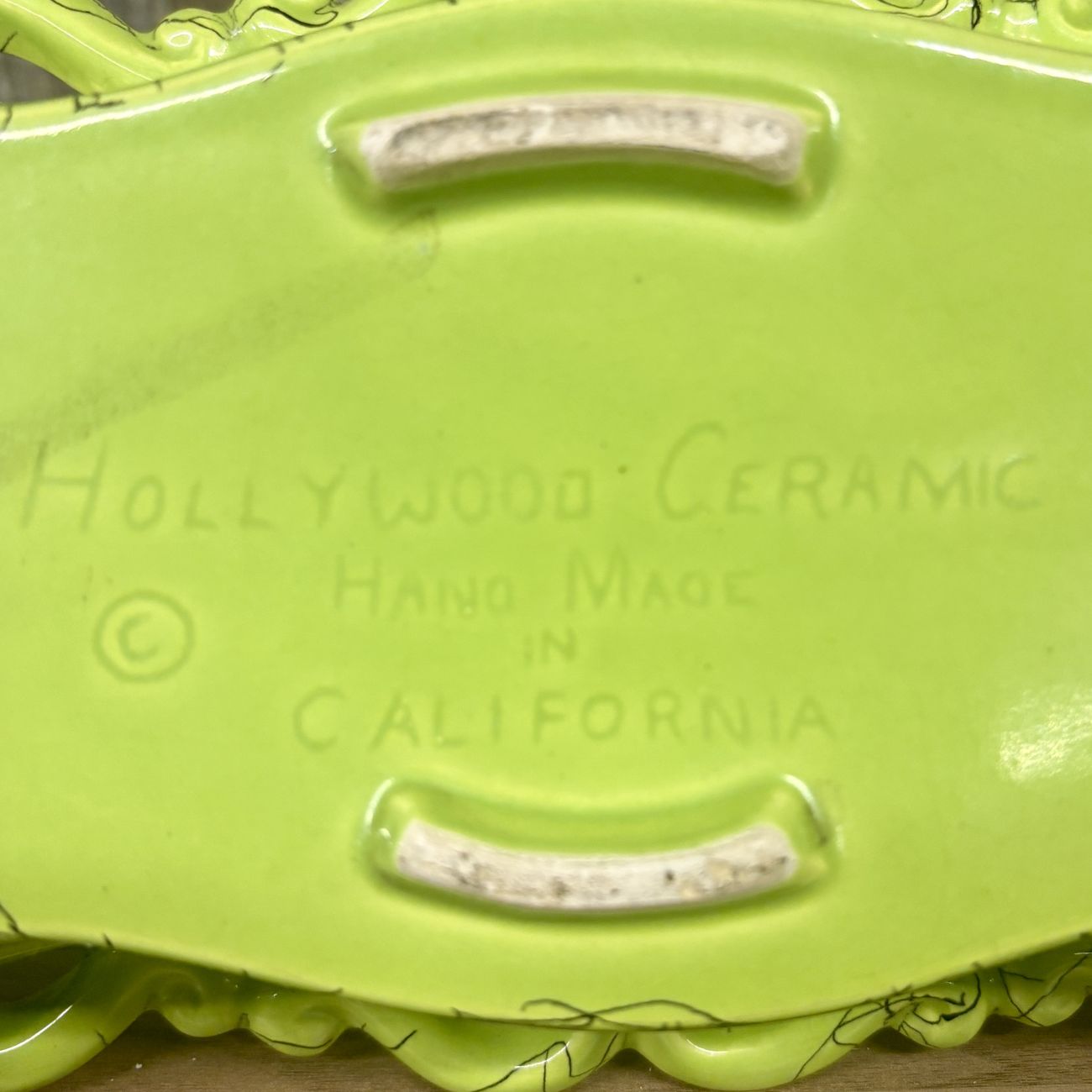 Hollywood Ceramic Mid-Century Modern Spaghetti Glaze Planter