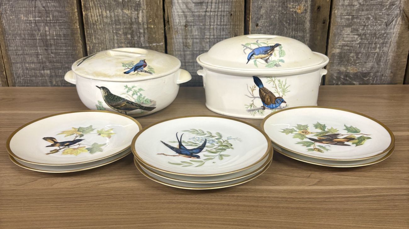 A Set of Lorenz Hutschenreuther Audubon Bird Pattern Porcelain Tableware