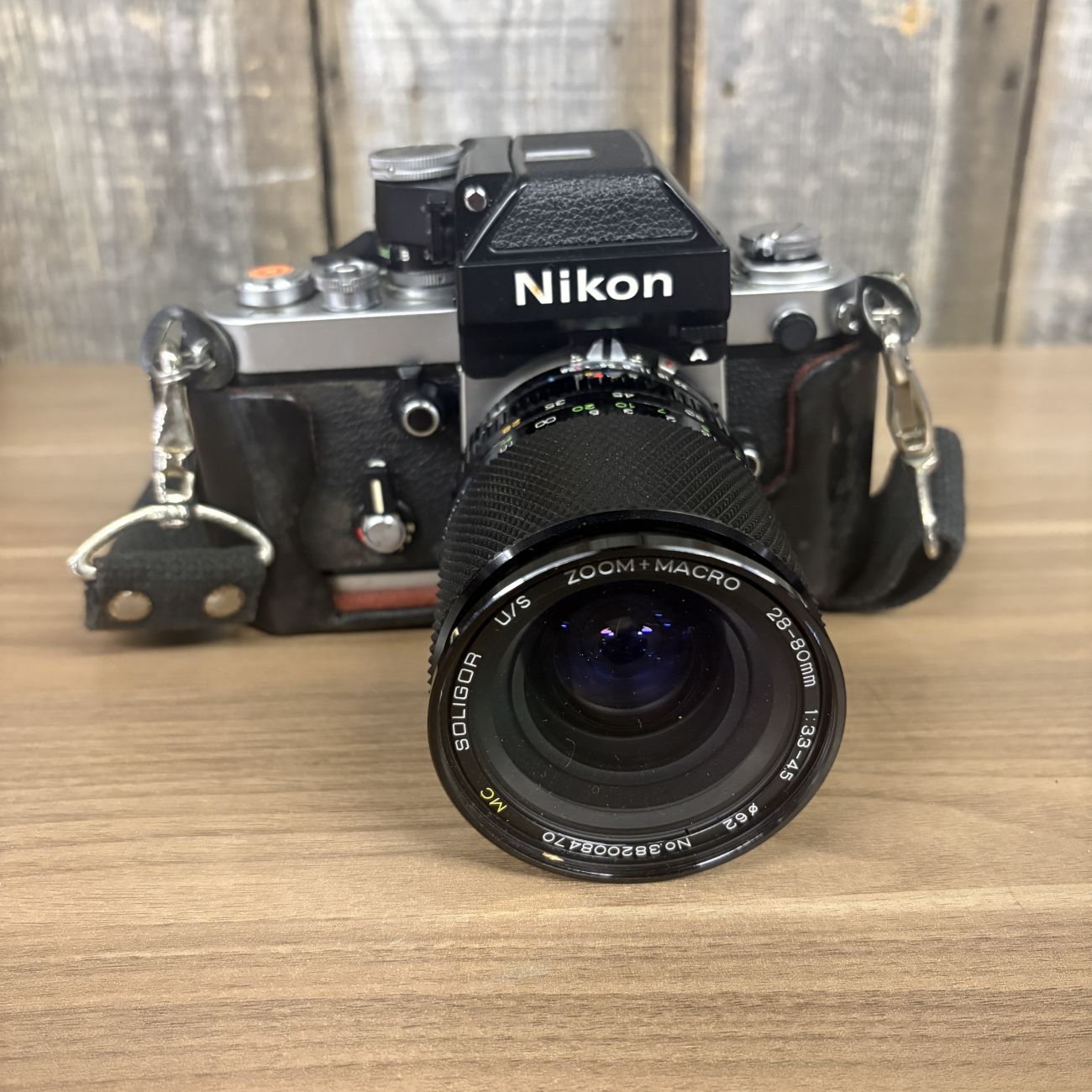 Nikon F2A Photomic 35mm SLR Camera with Soligor 28-80mm Lens and Accessories