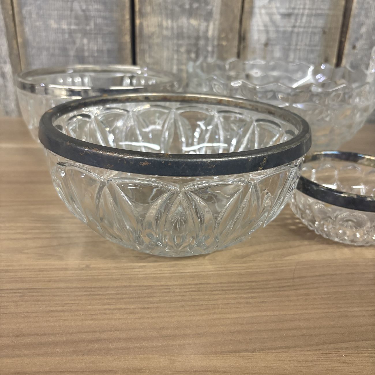 An Assortment of Clear Pressed Glass Bowls Including Hazel Atlas Williamsport Pattern