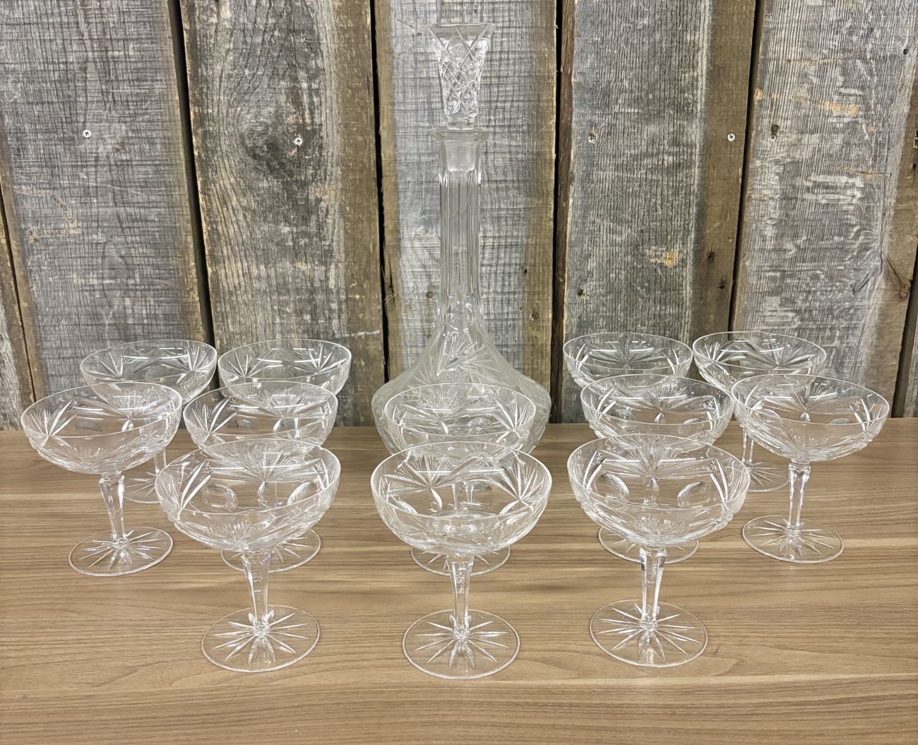 A 14-Piece Cut Crystal Beverage Service in Pinwheel Pattern