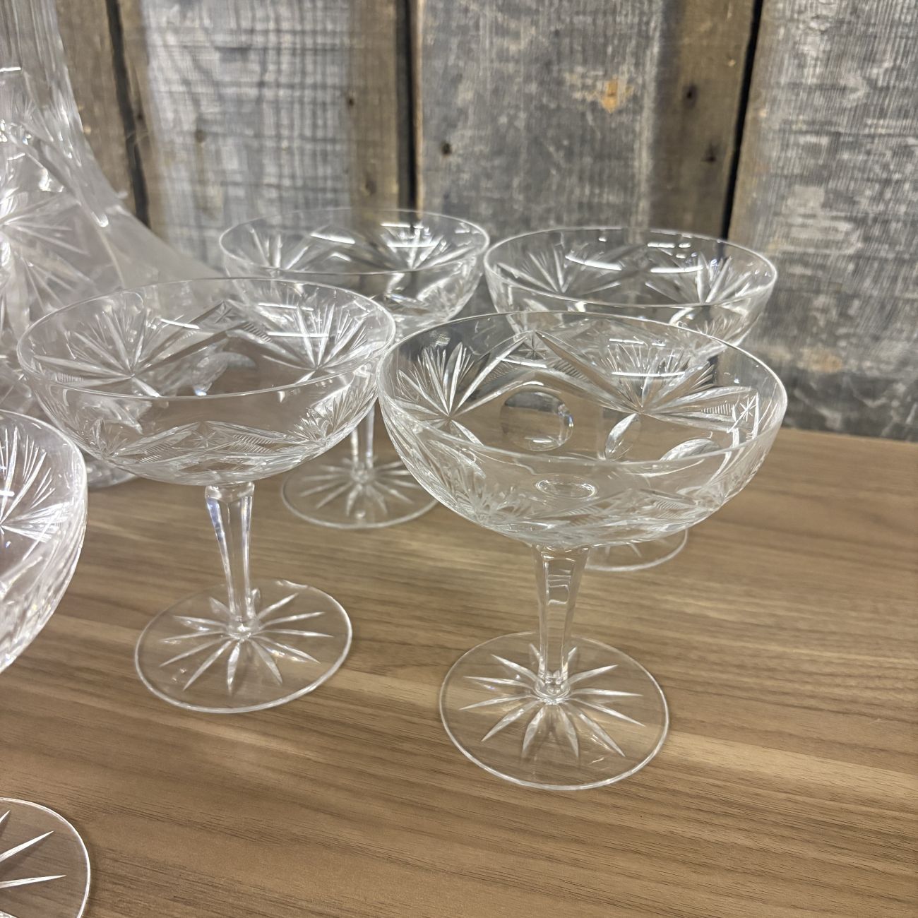 A 14-Piece Cut Crystal Beverage Service in Pinwheel Pattern