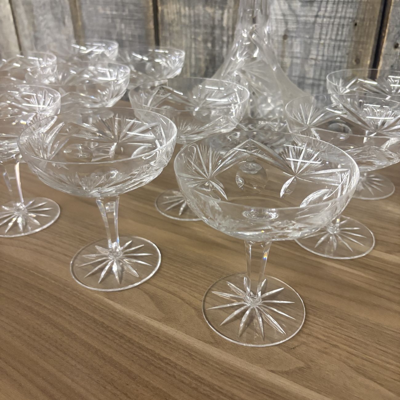 A 14-Piece Cut Crystal Beverage Service in Pinwheel Pattern