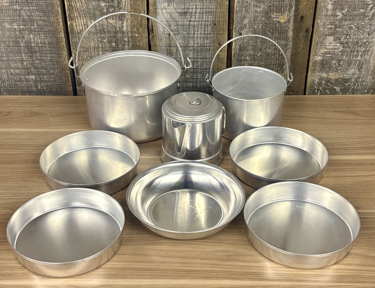 A Set of Vintage Mirro Aluminum Nesting Camping Cookware