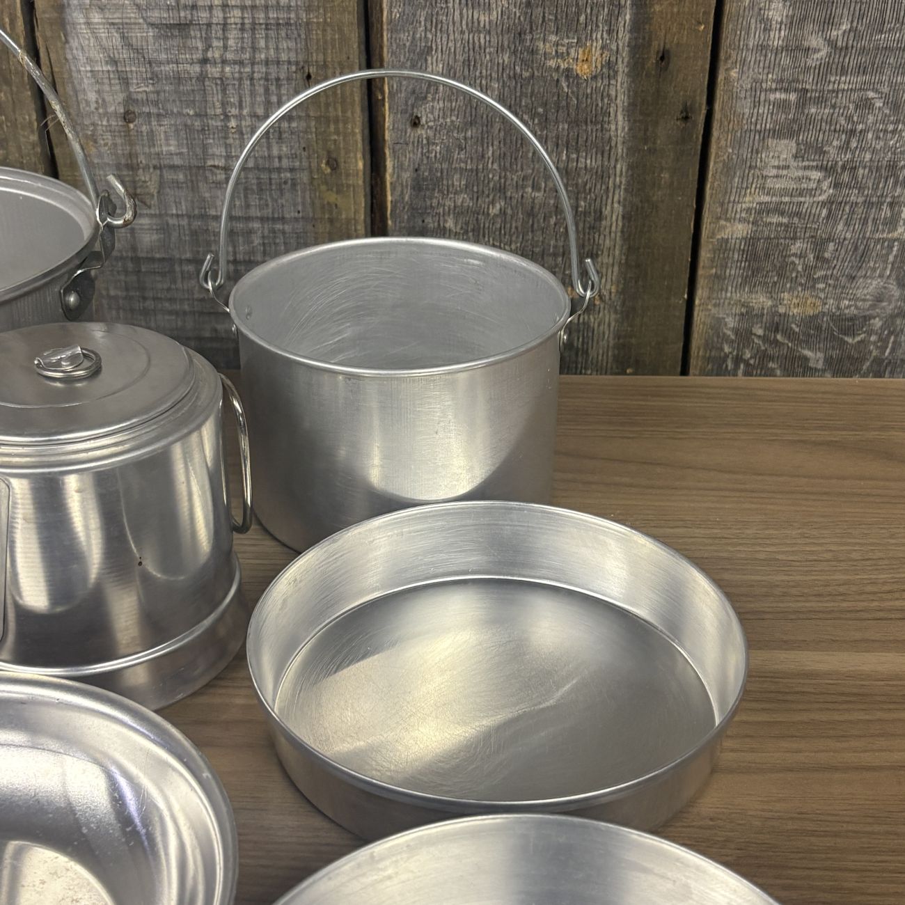 A Set of Vintage Mirro Aluminum Nesting Camping Cookware